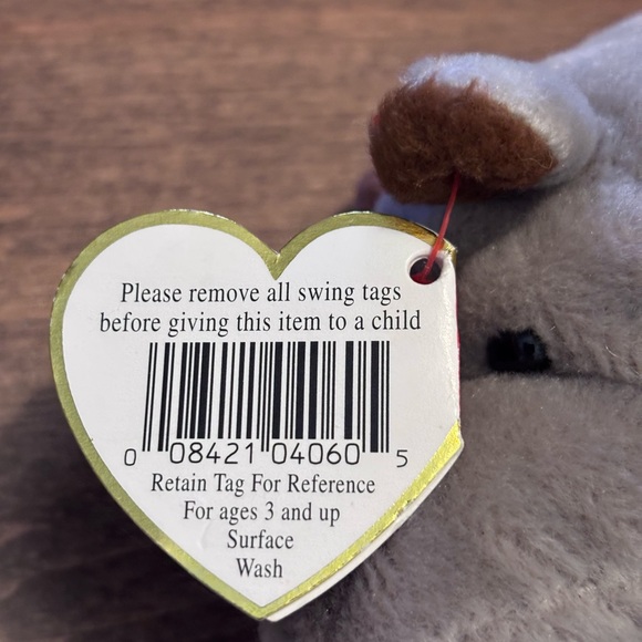 TY Beanie Babies Collection. 1996. Spike, the Gray and Brown Rhino Plush - Picture 9 of 11
